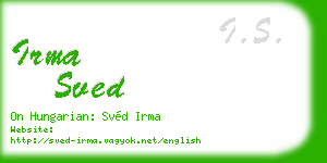 irma sved business card